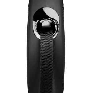 Flexi Automatic Leash, New Classic Tape, Small, 16 ft, 5 m, Black