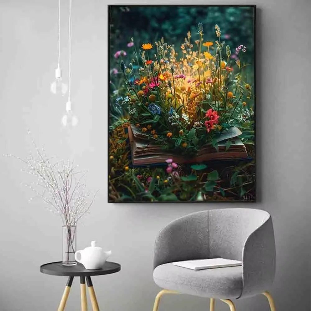 Flower Diamond Art Kits for Adults, Diamond Painting Book Gem Arts and Crafts for Adults, 5D Square Full Drill Crystal Embroidery Paintings Pictures, Hobbies for women, Home Wall Decor 20x28in -55zD