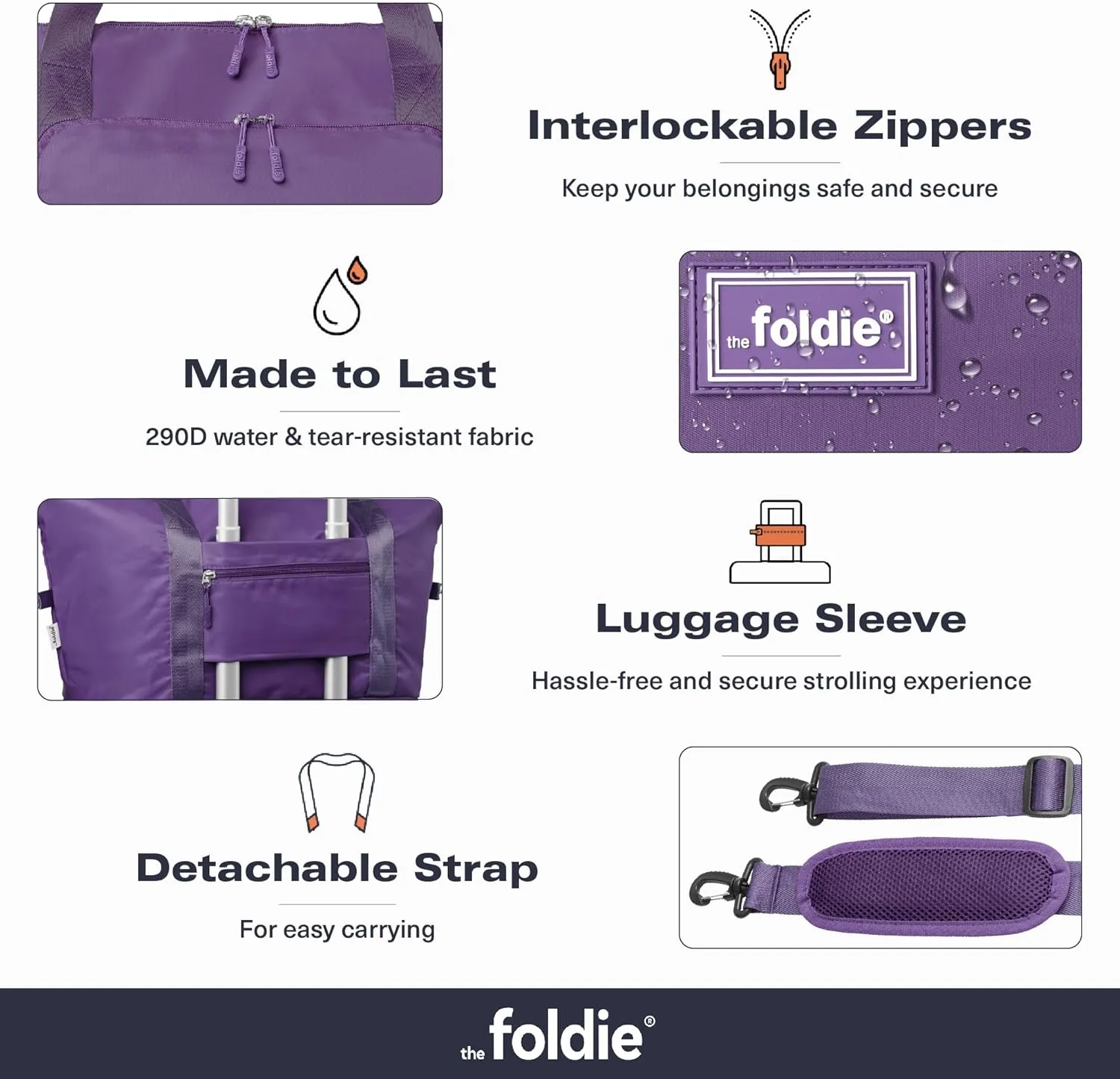 Foldable Travel Tote Bag for Women - 40L Weekender Bag with Multiple Pockets - Carry On Personal Item Travel Bag