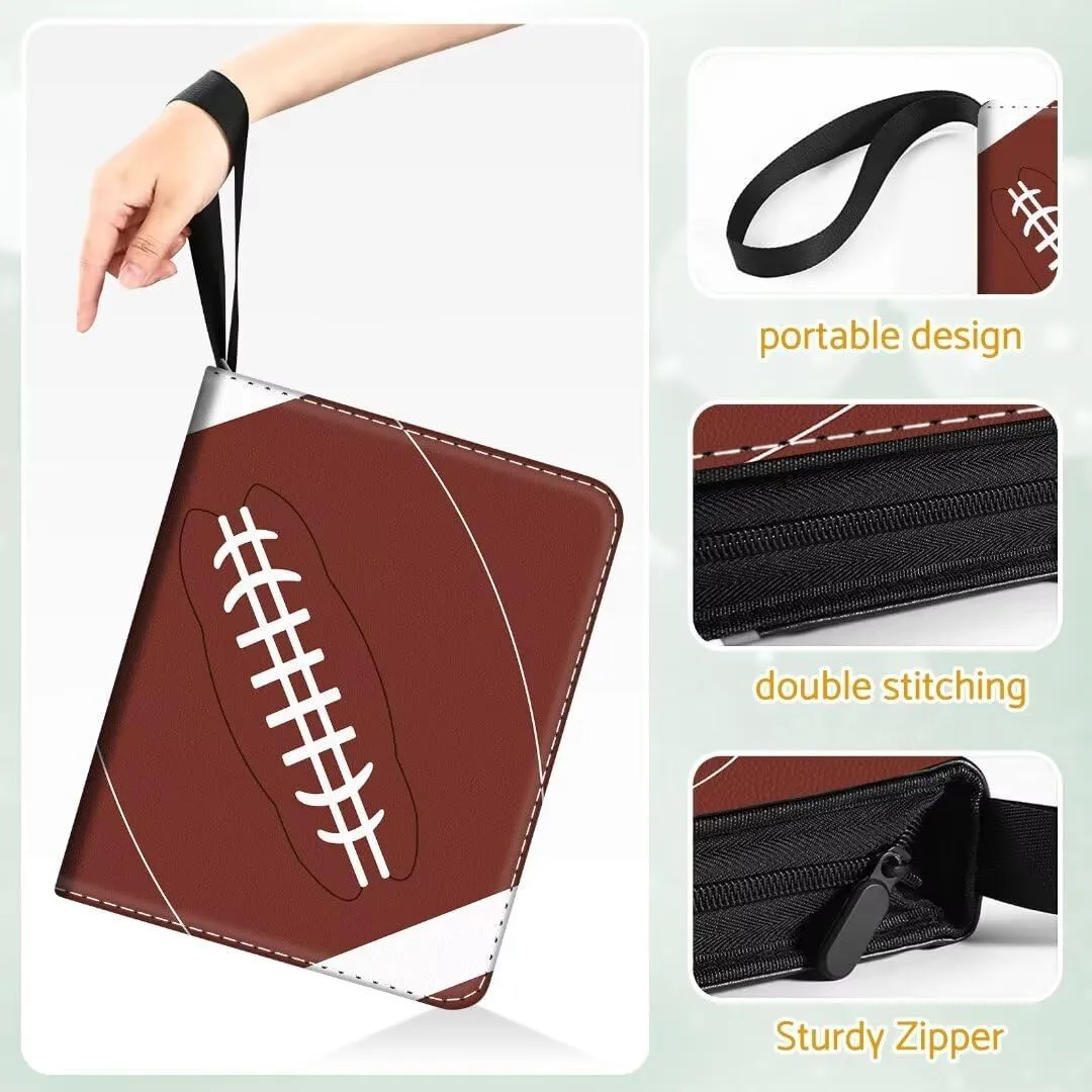 Football Card Binder Holder 900 Pockets with 50 Removable Sleeves, Portable Sports Trading Cards Binder Album Collector Organizer Protectors with Zipper,Waterproof