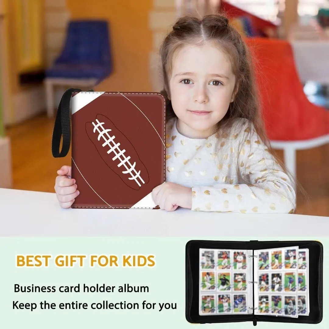 Football Card Binder Holder 900 Pockets with 50 Removable Sleeves, Portable Sports Trading Cards Binder Album Collector Organizer Protectors with Zipper,Waterproof