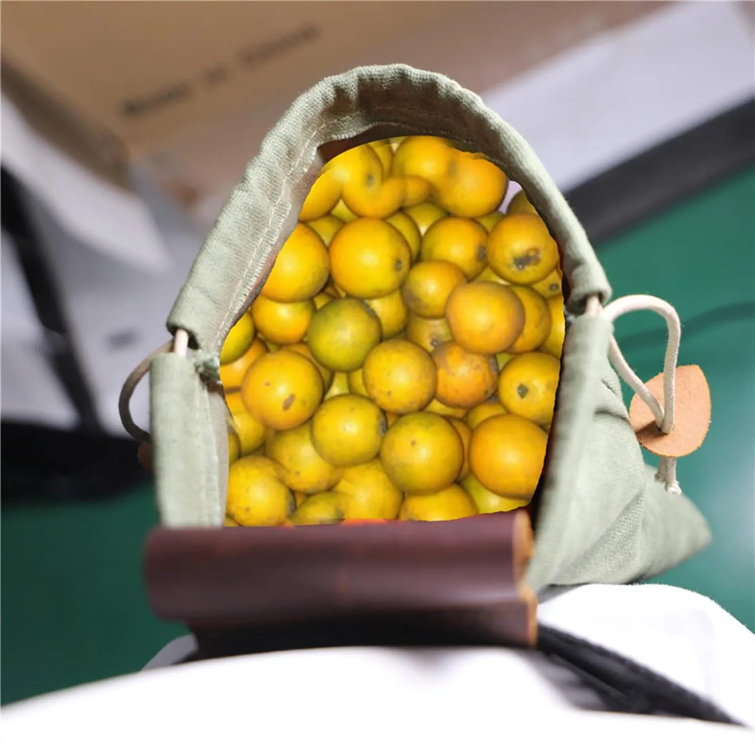 Foraging Bag Waxed Canvas Collapsible, Waxed Canvas Mushroom Foraging Pouch, Camping Bag Belt Packs Waterproof Small Leather Pouch Hunting
