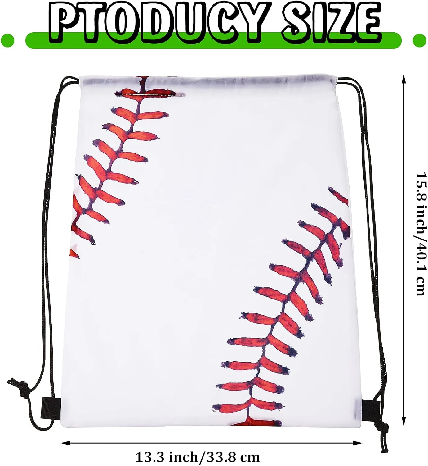 Frienda Baseball Drawstring Backpack Bag Baseball Drawstring Party Favor Bags for Gym Sports Teams(24 Pieces)