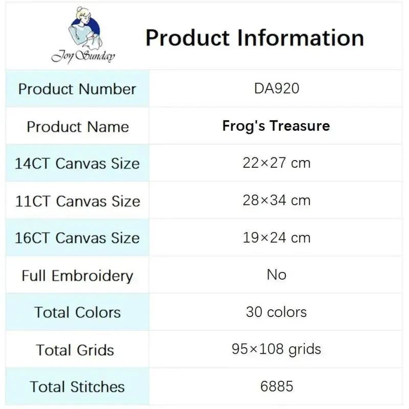 Frog Cartoon Animals Pattern Cross Stitch Kits