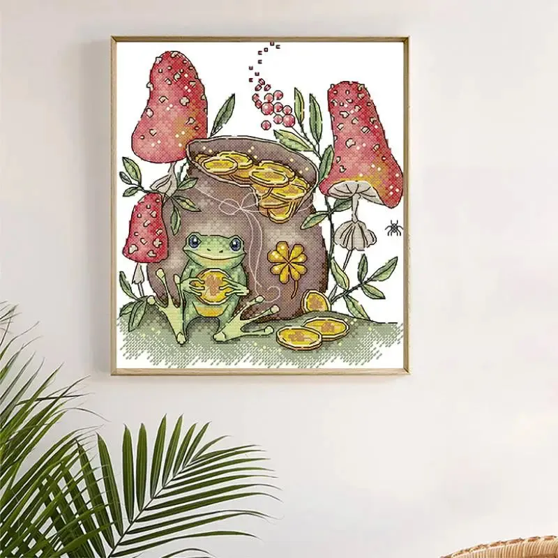 Frog Cartoon Animals Pattern Cross Stitch Kits