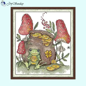 Frog Cartoon Animals Pattern Cross Stitch Kits