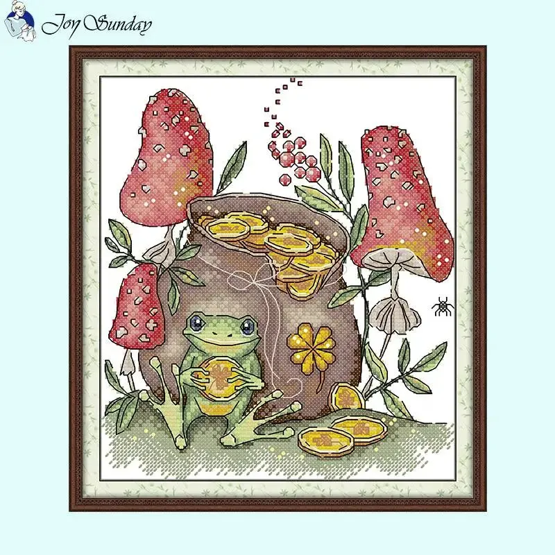Frog Cartoon Animals Pattern Cross Stitch Kits