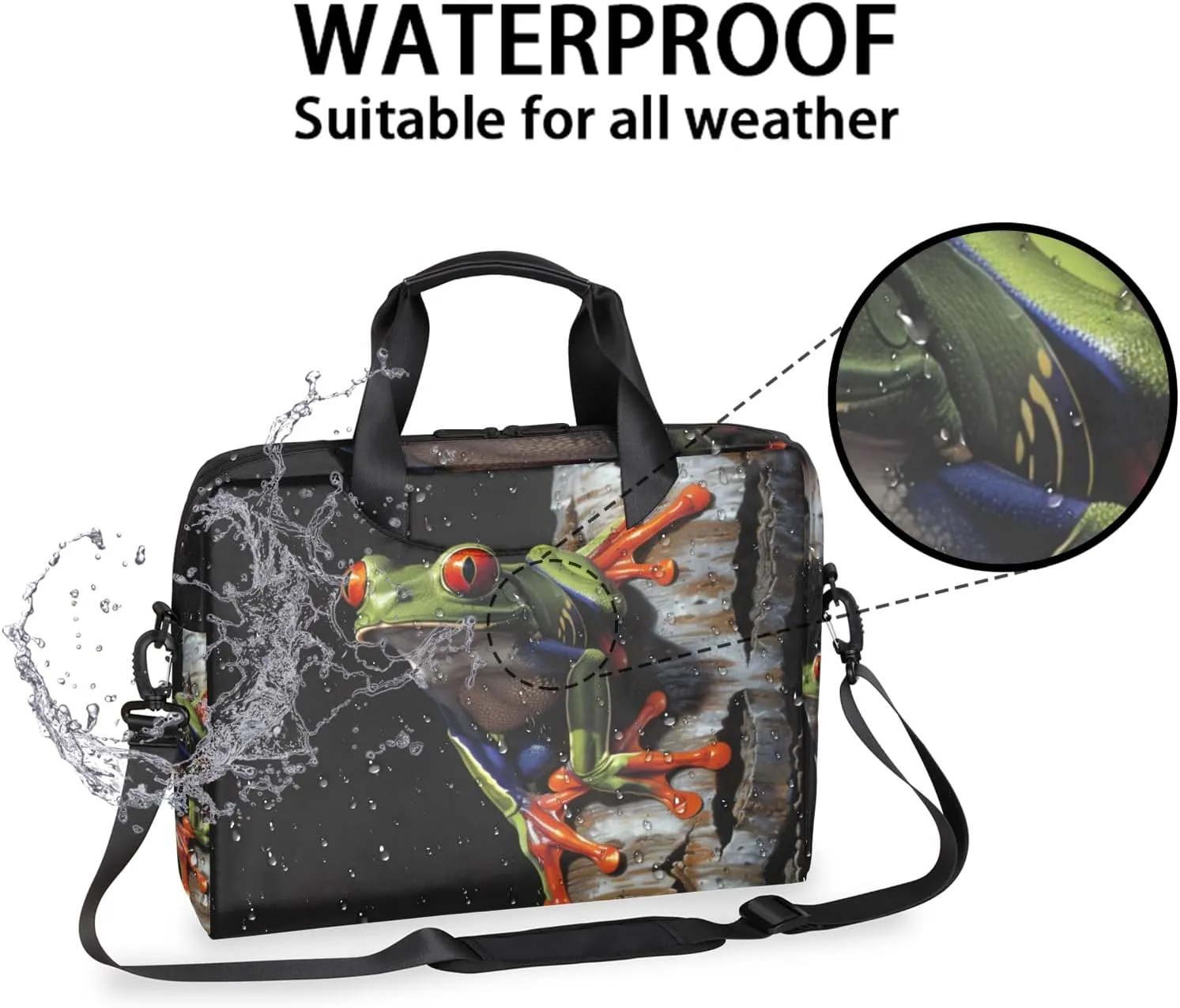 Frog Laptop Sleeve Case 14 15 15.6 inch, Frog Laptop Briefcase Shoulder Bag Waterproof Travel Computer Cover Carrying Bags