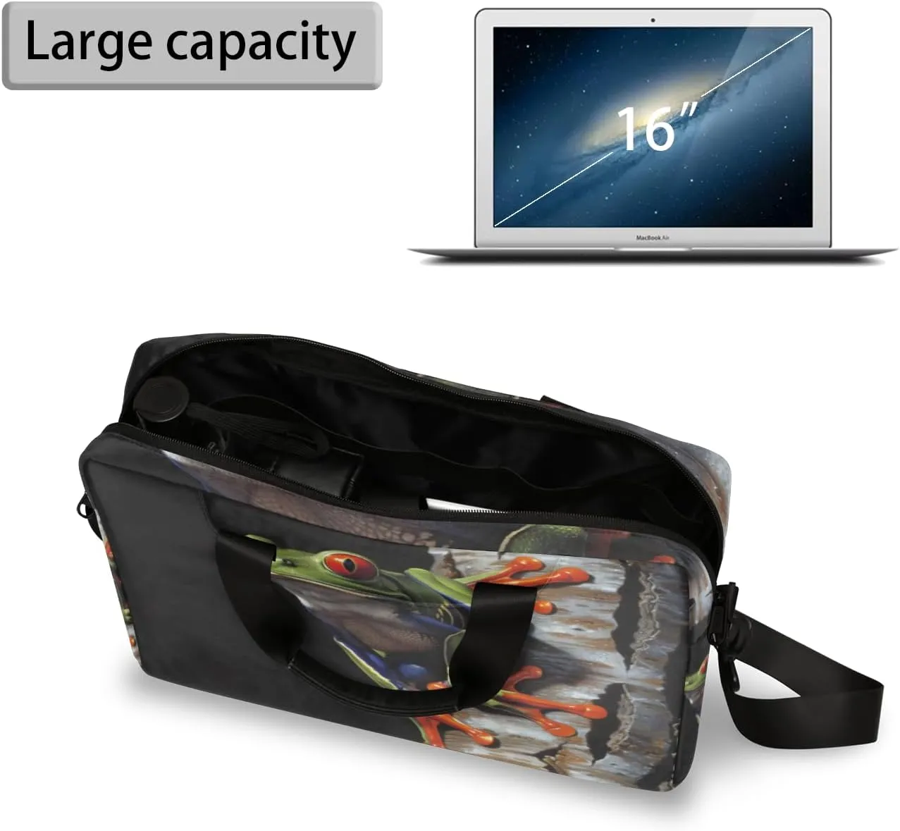 Frog Laptop Sleeve Case 14 15 15.6 inch, Frog Laptop Briefcase Shoulder Bag Waterproof Travel Computer Cover Carrying Bags
