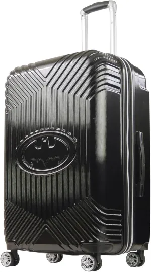 FUL DC Comics Batman Rolling Luggage, Molded Hardshell Suitcase with Spinner Wheels, Black, 29 Inch