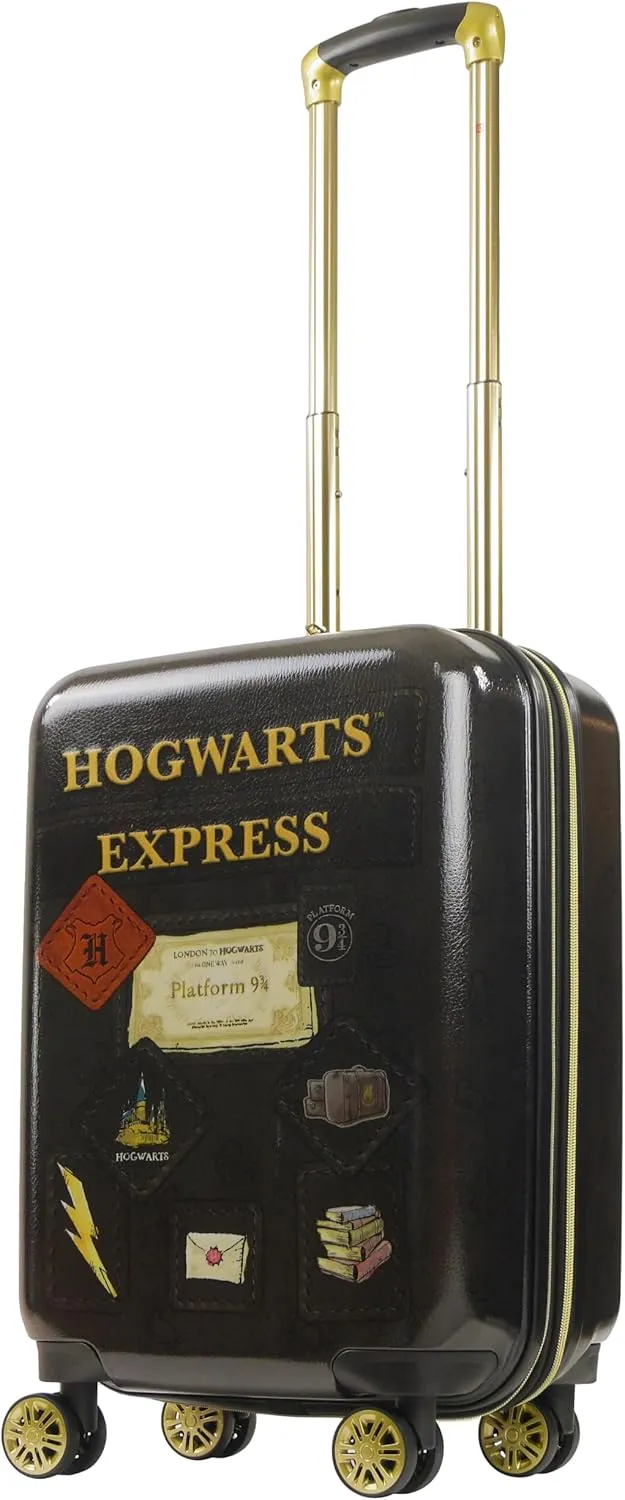 FUL Harry Potter Rolling Luggage, Hogwarts Express Hardshell Suitcase with Spinner Wheels, Black, 25 Inch