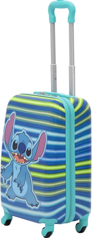 FUL Unisex Kid's Disney Stitch 21 Inch Carry On Luggage, Hardshell Rolling Suitcase with Spinner Wheels, Turquoise