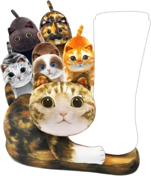 Funny Fuzzy Cat Slippers for Women - Fluffy House Shoes, Cute Animal Slippers for Indoor & Outdoor, Soft Non-Slip, Cat Gifts for Lovers, Christmas Gifts for Girls/Mom/Men