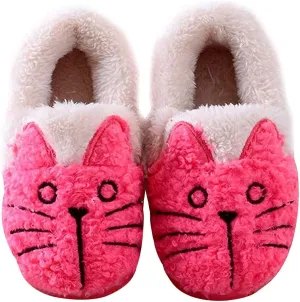 GaraTia Women/Kids Family Cute Cat Warm House Slippers Booties