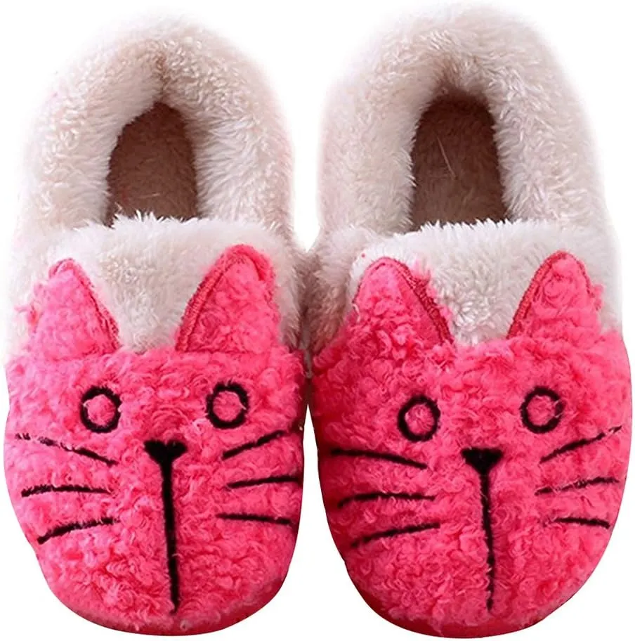 GaraTia Women/Kids Family Cute Cat Warm House Slippers Booties