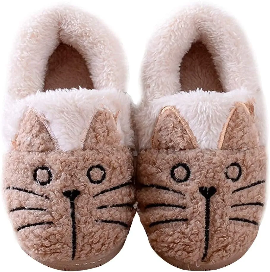 GaraTia Women/Kids Family Cute Cat Warm House Slippers Booties