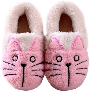 GaraTia Women/Kids Family Cute Cat Warm House Slippers Booties
