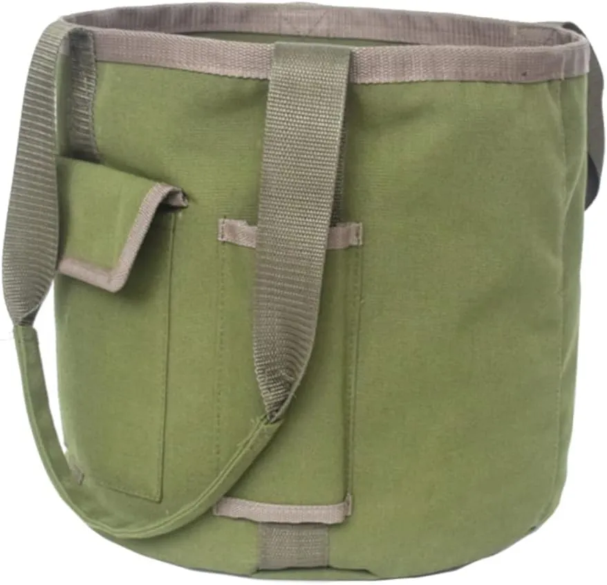Garden Tools Storage Bag Canvas Carrying Bag for Gardening Waterproof Portable Tote Planting Tool Bag Large Capacity Easy-to-clean Dark Green