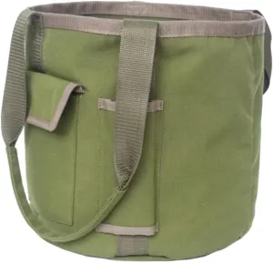 Garden Tools Storage Bag Canvas Carrying Bag for Gardening Waterproof Portable Tote Planting Tool Bag Large Capacity Easy-to-clean Dark Green