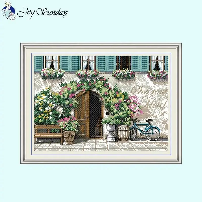 Gate Counrtyard Scenic Cross Stitch Kits