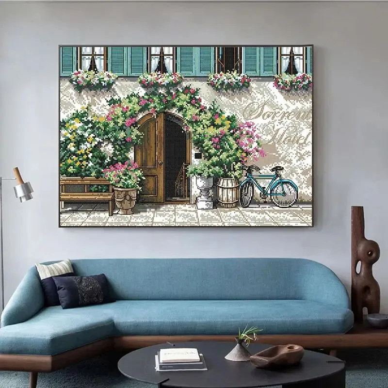 Gate Counrtyard Scenic Cross Stitch Kits