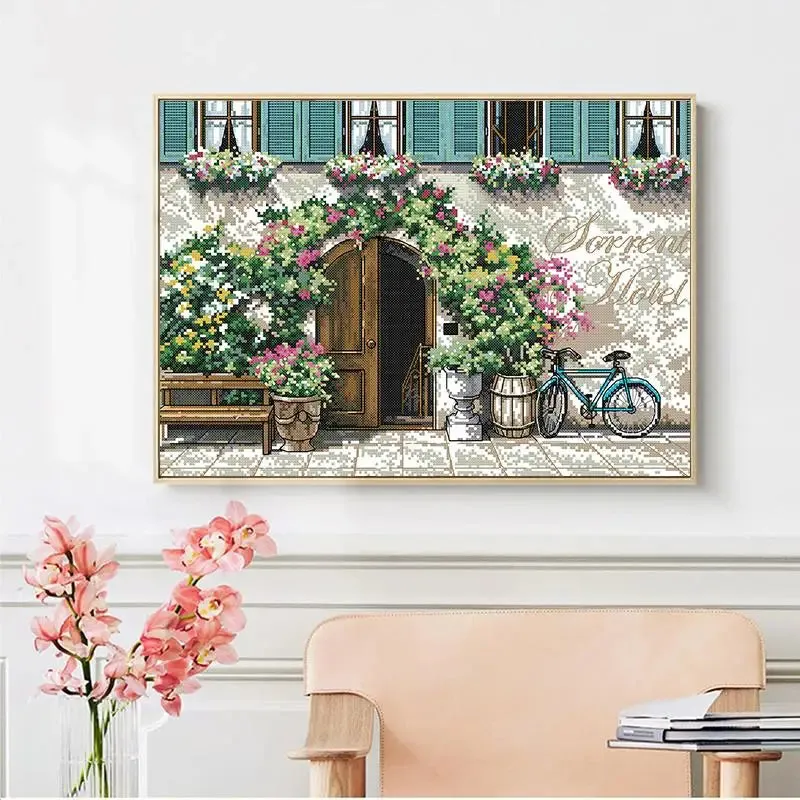 Gate Counrtyard Scenic Cross Stitch Kits