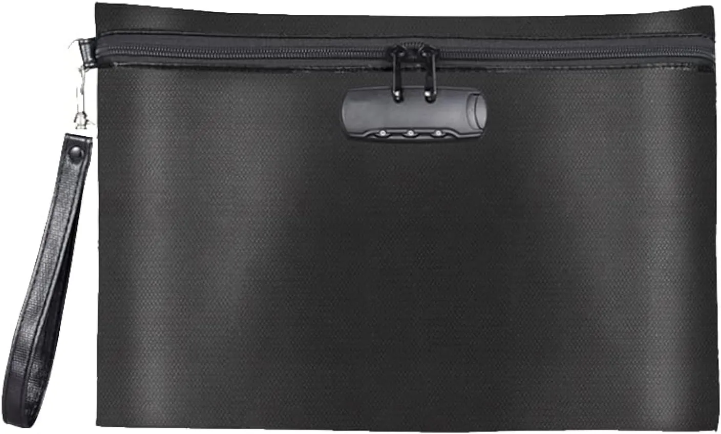 GEEDUD Fireproof Document Bag with Lock, Fireproof Waterproof Money Bag Safe Storage Pouch for A4 Documents, File,Cash and Valuables (Black)