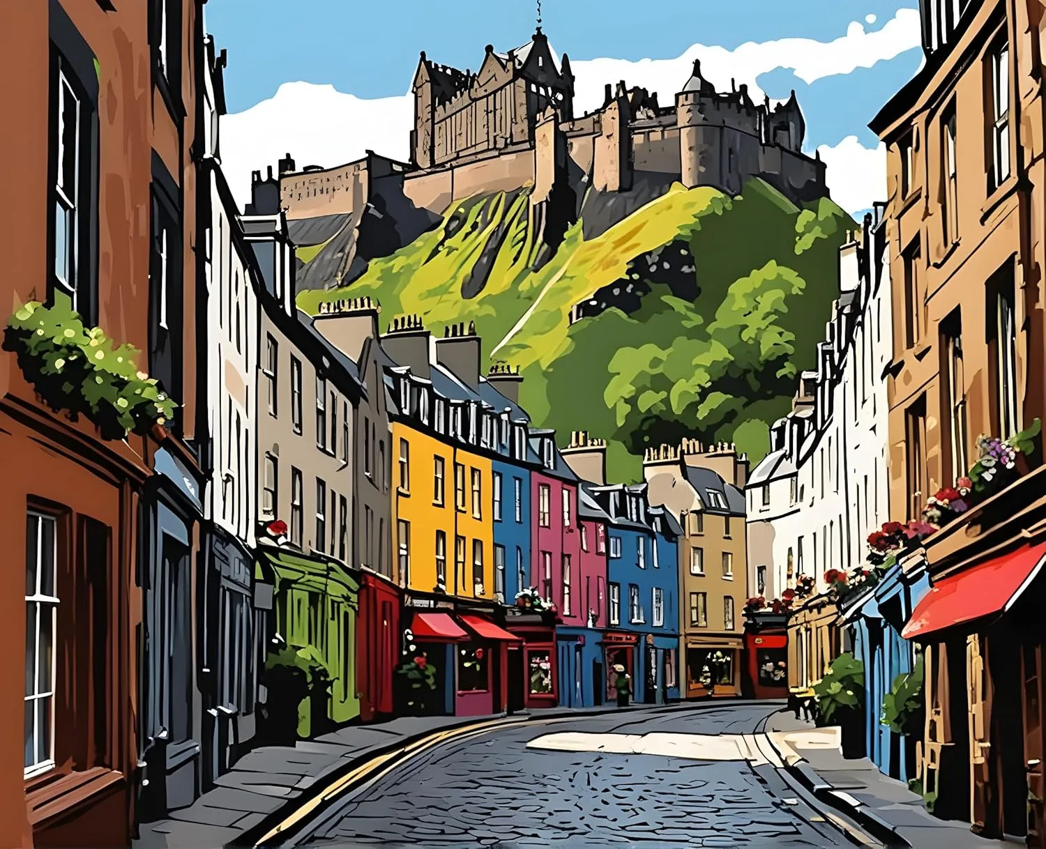 Generic Amazing Places OD (391) - Edinburgh, Scotland - Van-Go Paint-by-Number Kit 40x50cm with Frame