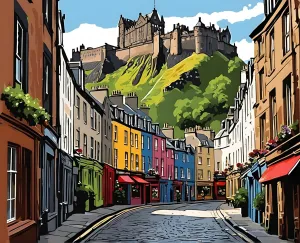 Generic Amazing Places OD (391) - Edinburgh, Scotland - Van-Go Paint-by-Number Kit 40x50cm with Frame