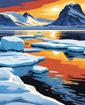 Generic Antarctica Collection PD (17) - Ross Sea - Van-Go Paint-by-Number Kit 50x65cm DIY Frame