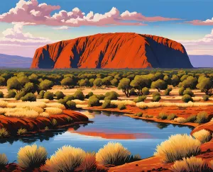 Generic Australia Collection PD (3) - Uluru (Ayers Rock), NT - Van-Go Paint-by-Number 60x75cm No Frame