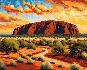 Generic Australia Collection PD (5) - Uluru (Ayers Rock), NT - Van-Go Paint-by-Number 50x65cm no Frame