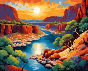 Generic Australia Collection PD (60) - Nitmiluk National Park, NT - Van-Go Paint-by-Number 60x75cm DIY Frame
