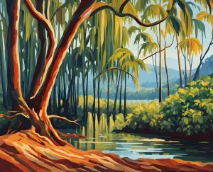 Generic Costa Rica Collection PD (7) - Exploring The Mangroves - Van-Go Paint-by-Number Kit 40x50cm DIY Frame