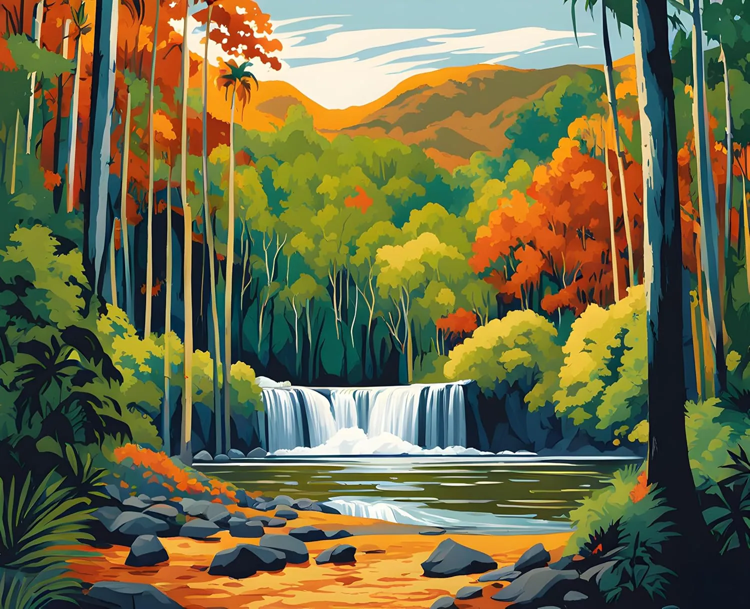 Generic Costa Rica Collection PD (8) - Rincón de la Vieja National Park - Van-Go Paint-by-Number Kit 50x65cm no Frame