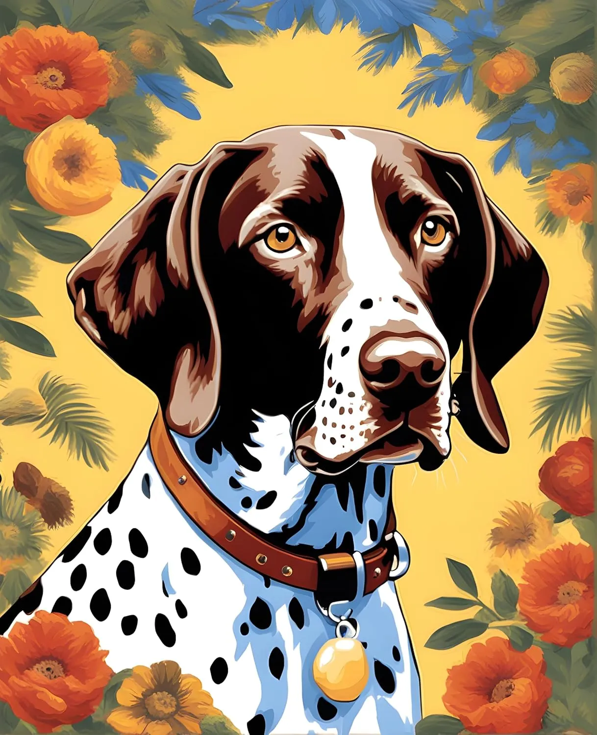 Generic Dogs Collection PD (22) - German Pointer - Van-Go Paint-by-Number Kit 50x65cm DIY Frame