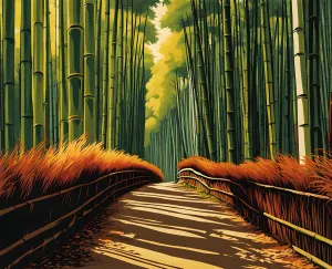 Generic Japan Collection PD (1) - Arashiyama Bamboo Grove, Kyoto - Van-Go Paint-by-Number Kit 50x65cm DIY Frame