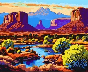 Generic National Parks Collection PD (9) - Big Bend Park, USA - Van-go Paint-by-Number Kit 40CMx50CM no Frame