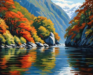 Generic New Zealand Collection PD (12) - Doubtful Sound - Van-Go Paint-by-Number Kit 60x75cm DIY Frame