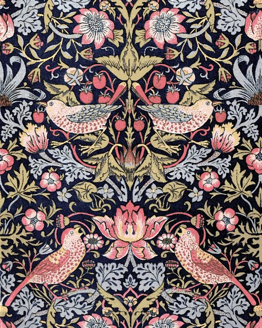 Generic William Morris Collection PD - Strawberry Thief - Van-Go Paint-by-Number Kit 40x50cm DIY Frame