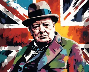 Generic Winston Churchill Portrait (3) - Van-Go Paint-by-Number Kit 50x65cm no frame