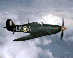 Generic WW2 Collection PD (25) - Hurricane Fighter Plane - Van-Go Paint-by-Number Kit 60x75cm DIY Frame