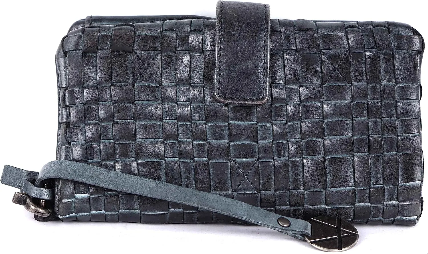 Genuine Leather Wallets for Women, Small Wallet for Women Zipper Coin Purse Credit Card Holder with Strap (VL-158-GREY)