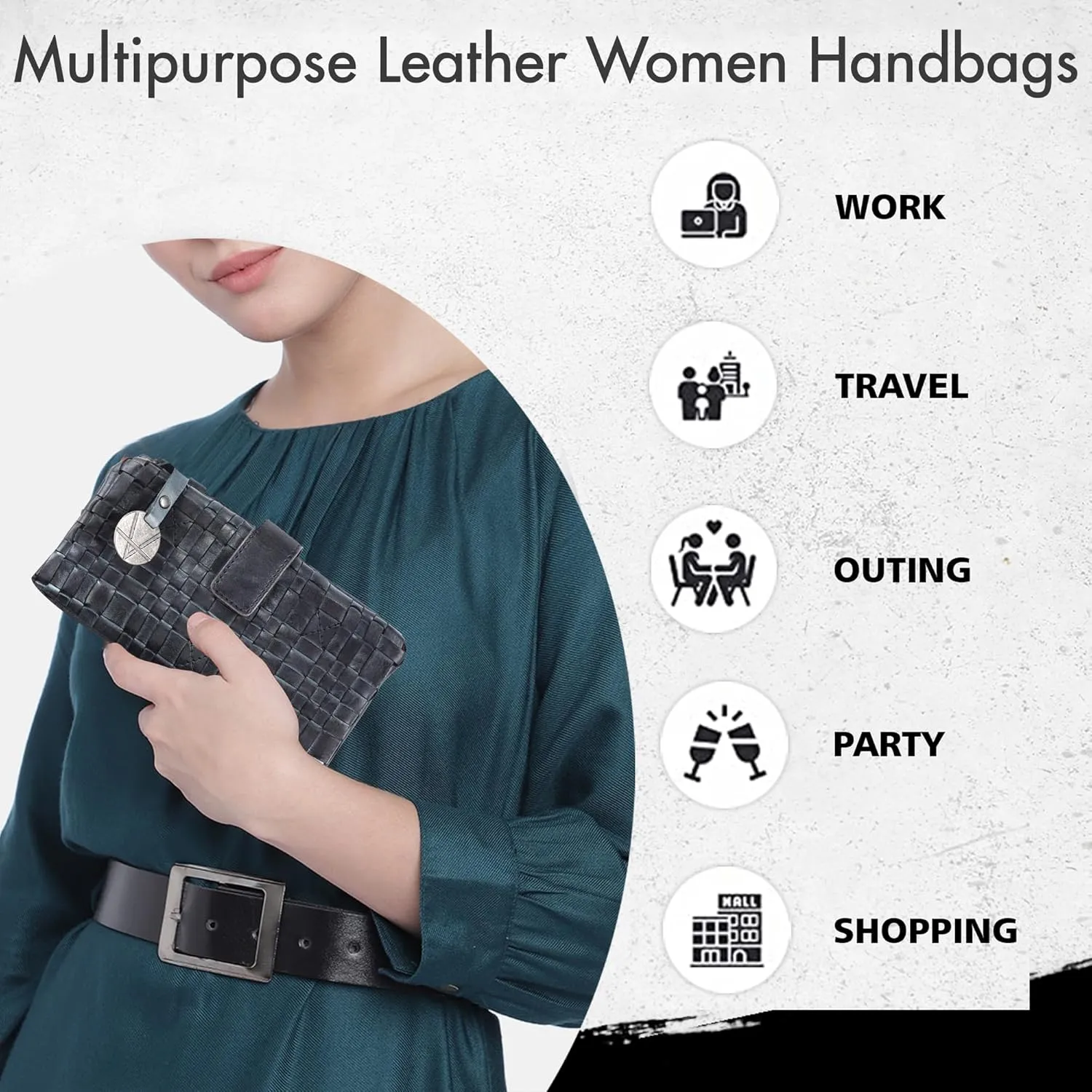 Genuine Leather Wallets for Women, Small Wallet for Women Zipper Coin Purse Credit Card Holder with Strap (VL-158-GREY)