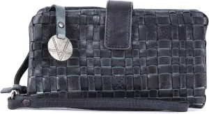 Genuine Leather Wallets for Women, Small Wallet for Women Zipper Coin Purse Credit Card Holder with Strap (VL-158-GREY)