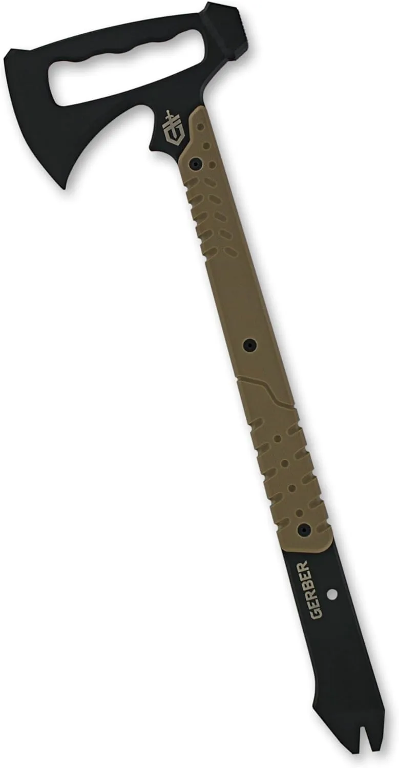 Gerber Gear Downrange Tactical Tomahawk Survival Multitool, Camping Axe with Hammer Head and Steel Pry Bar, Includes Sheath with Integrated Molle Straps