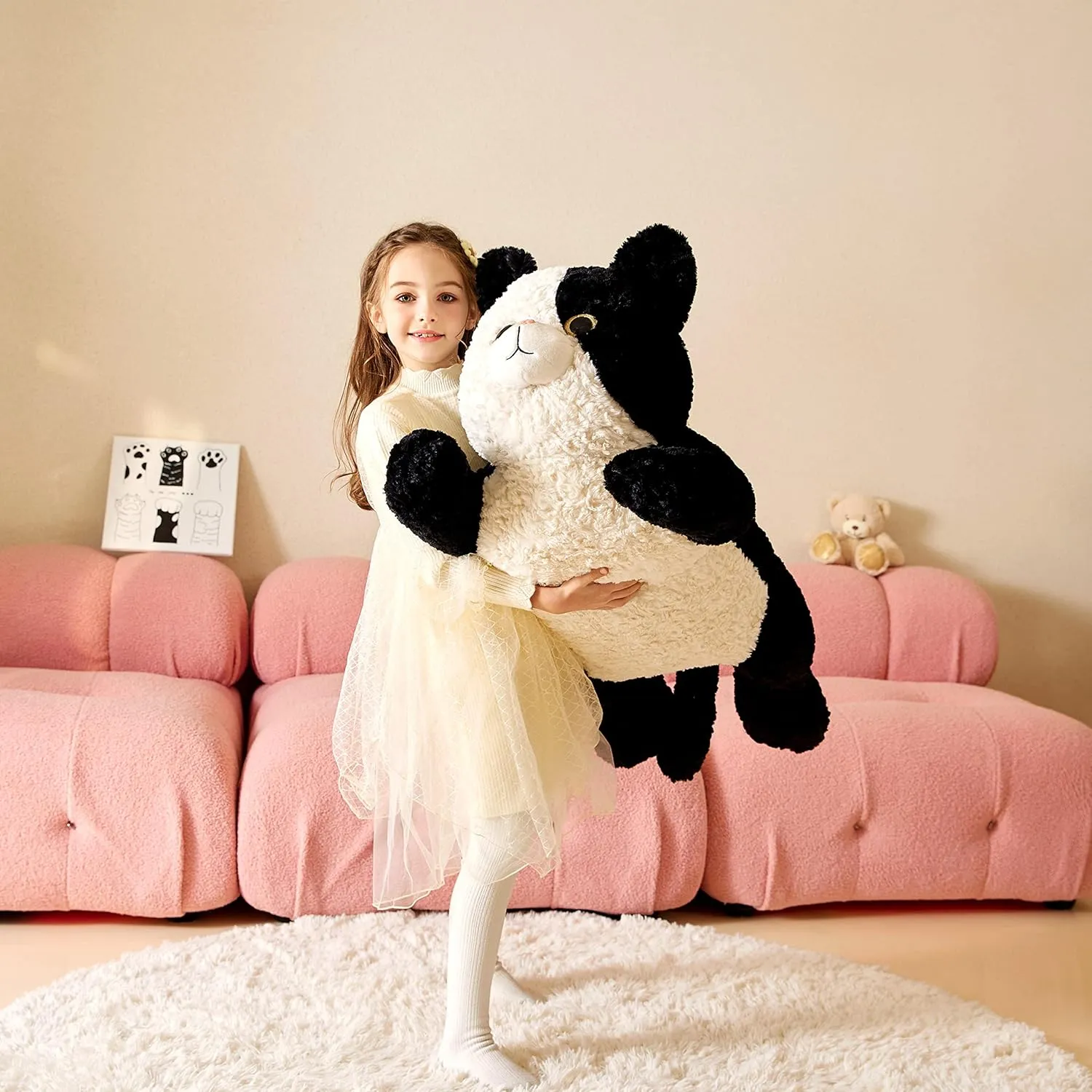 Giant Cat Stuffed Animal Plush Soft Toy,30" Large Toys Jumbo Cute Big Size Huge Plushy Fluffy Oversized Fat Plushie,Birthday Gifts for Kid