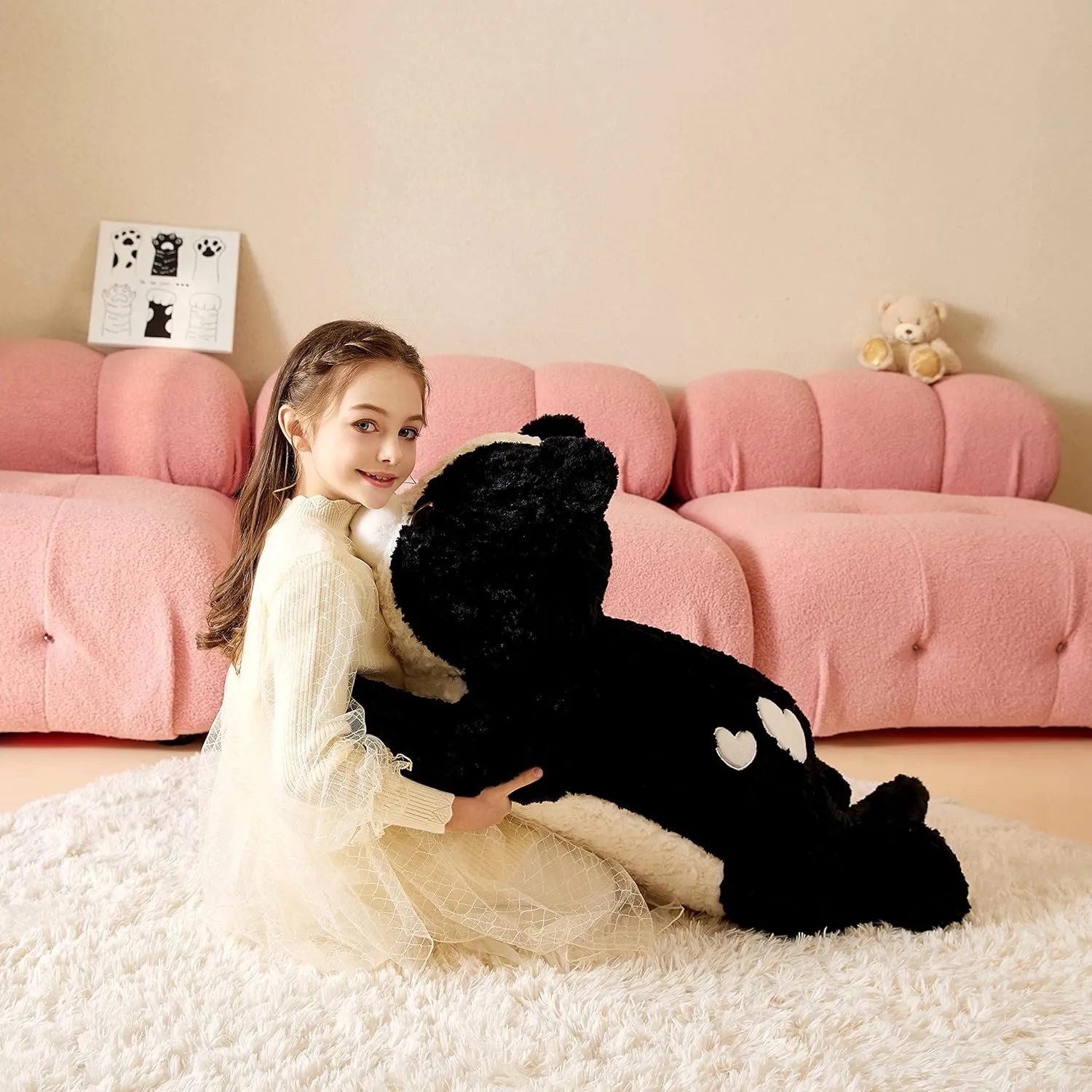 Giant Cat Stuffed Animal Plush Soft Toy,30" Large Toys Jumbo Cute Big Size Huge Plushy Fluffy Oversized Fat Plushie,Birthday Gifts for Kid