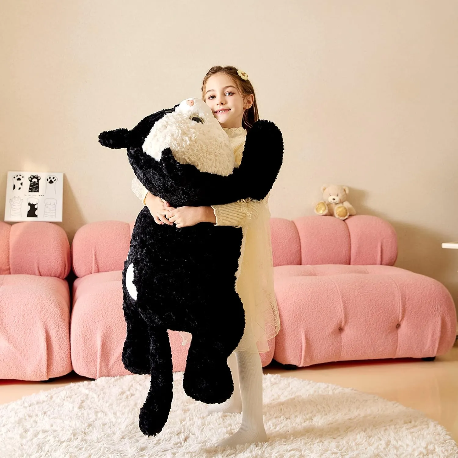 Giant Cat Stuffed Animal Plush Soft Toy,30" Large Toys Jumbo Cute Big Size Huge Plushy Fluffy Oversized Fat Plushie,Birthday Gifts for Kid
