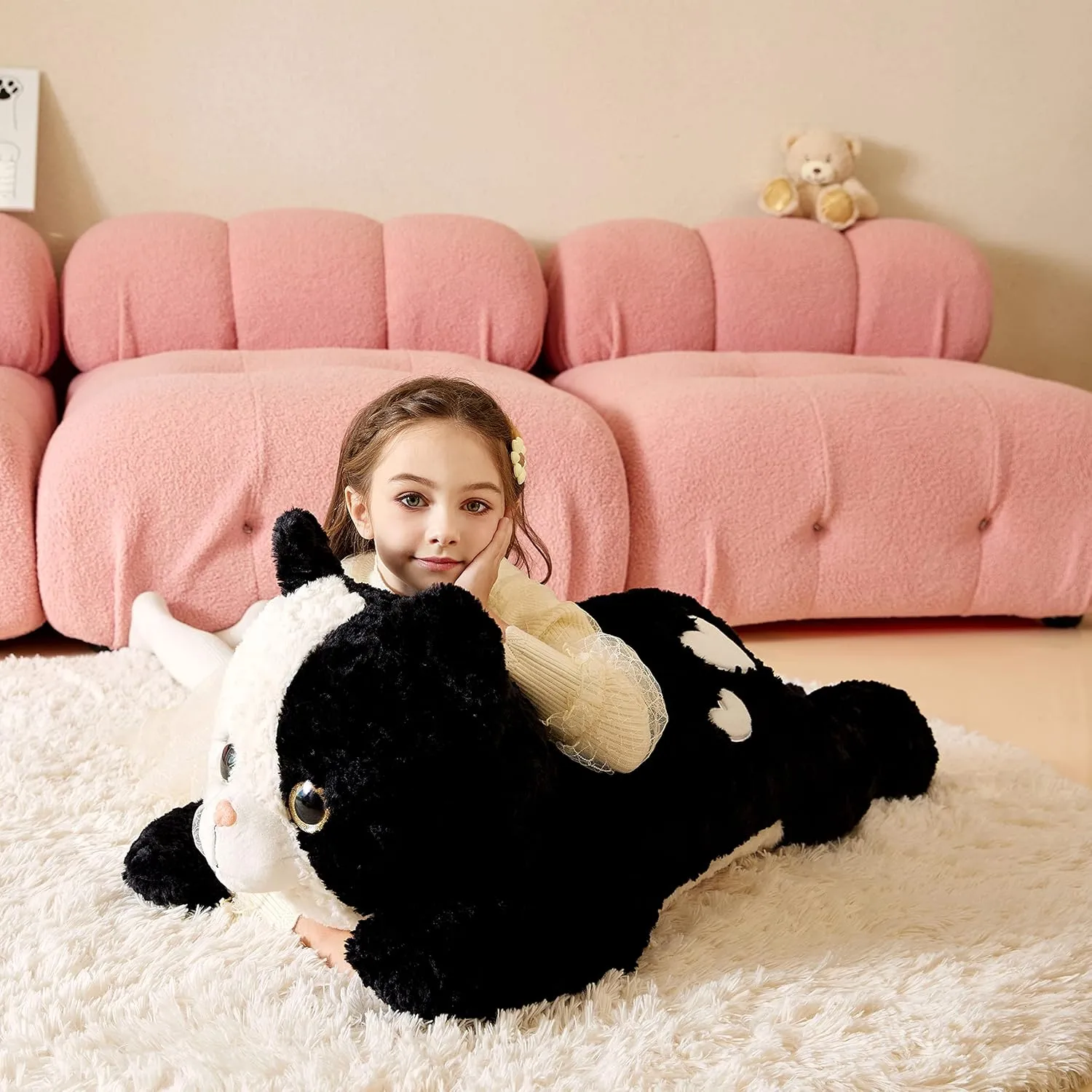 Giant Cat Stuffed Animal Plush Soft Toy,30" Large Toys Jumbo Cute Big Size Huge Plushy Fluffy Oversized Fat Plushie,Birthday Gifts for Kid